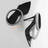 Top Quality Crystal Strap Stiletto Sandals Sexy Pointed Toe Black Patend Leather Slip On Fashion Summer New Arrivals Shoes