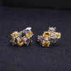 Fashionable natural colored earrings with inlaid yellow crystal gemstones earrings and earrings pendants