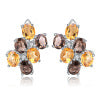 Fashionable natural colored earrings with inlaid yellow crystal gemstones earrings and earrings pendants
