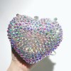 Romantic Diamond Evening Bags Heart Shape Crystal New Design Women Custom Lovely Shoulder Bags Female Wedding Dinner Purse