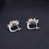 Fashionable natural colored earrings with inlaid yellow crystal gemstones earrings and earrings pendants